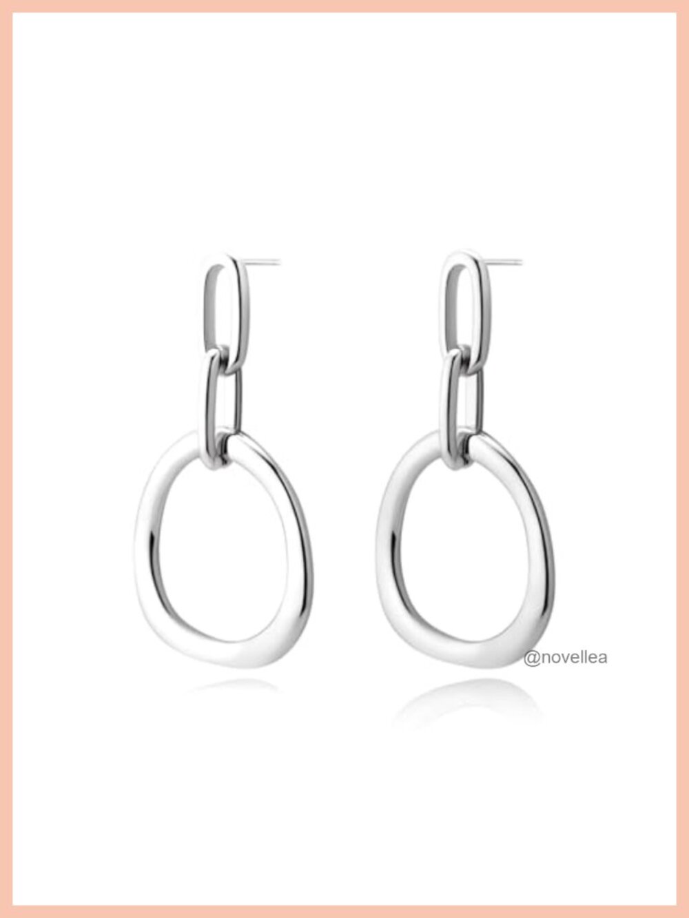 Silver Plated Paperclip Dangle Hoop Earrings for Women Drop Chain Link Jewelry